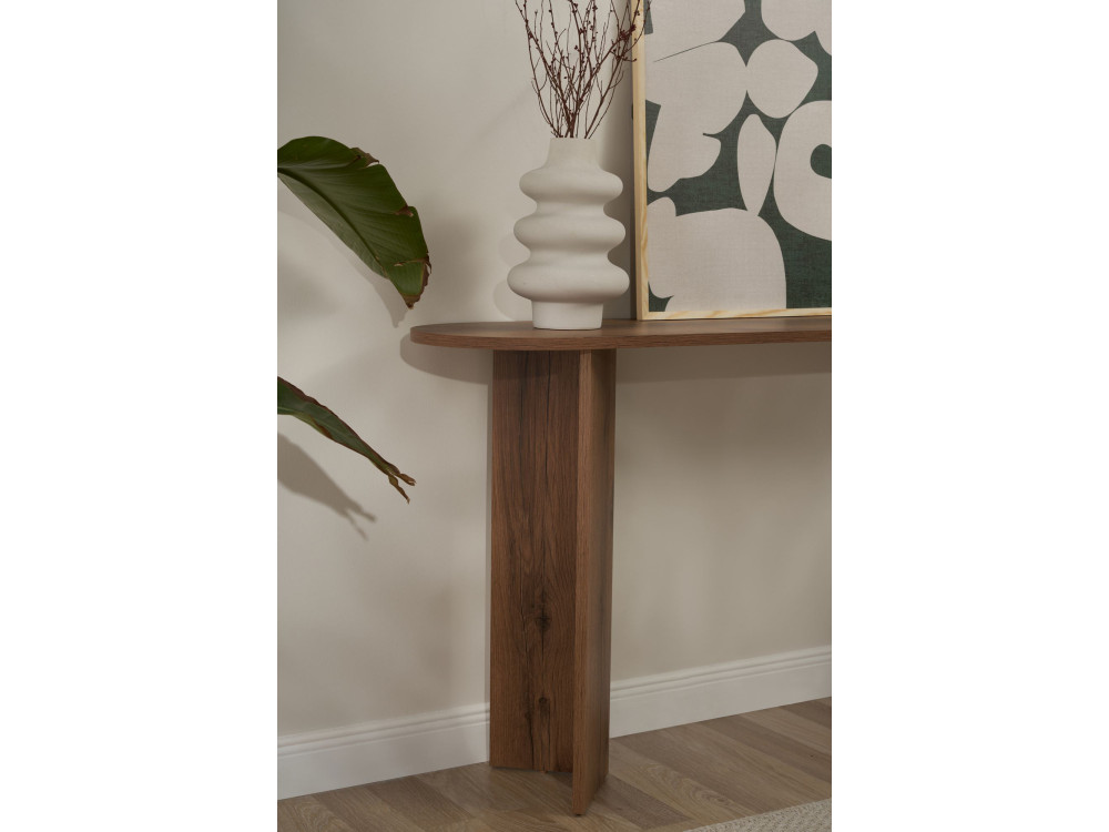 Mesa de consola de madeira "Sira" - 150 x 35 x 75 cm - Nogueira
