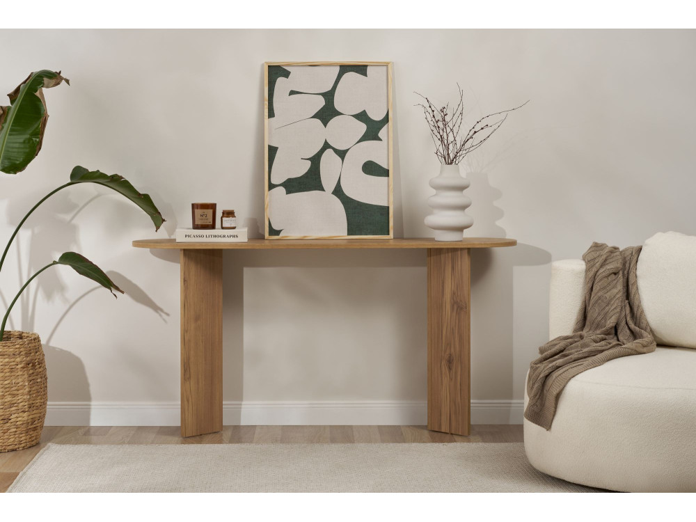 Mesa de consola de madeira "Sira" - 150 x 35 x 75 cm - Carvalho