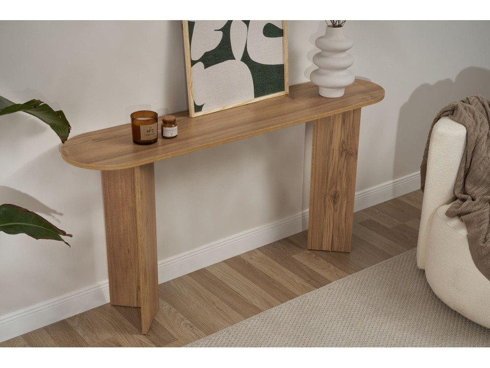 Mesa de consola de madeira "Sira" - 150 x 35 x 75 cm - Carvalho