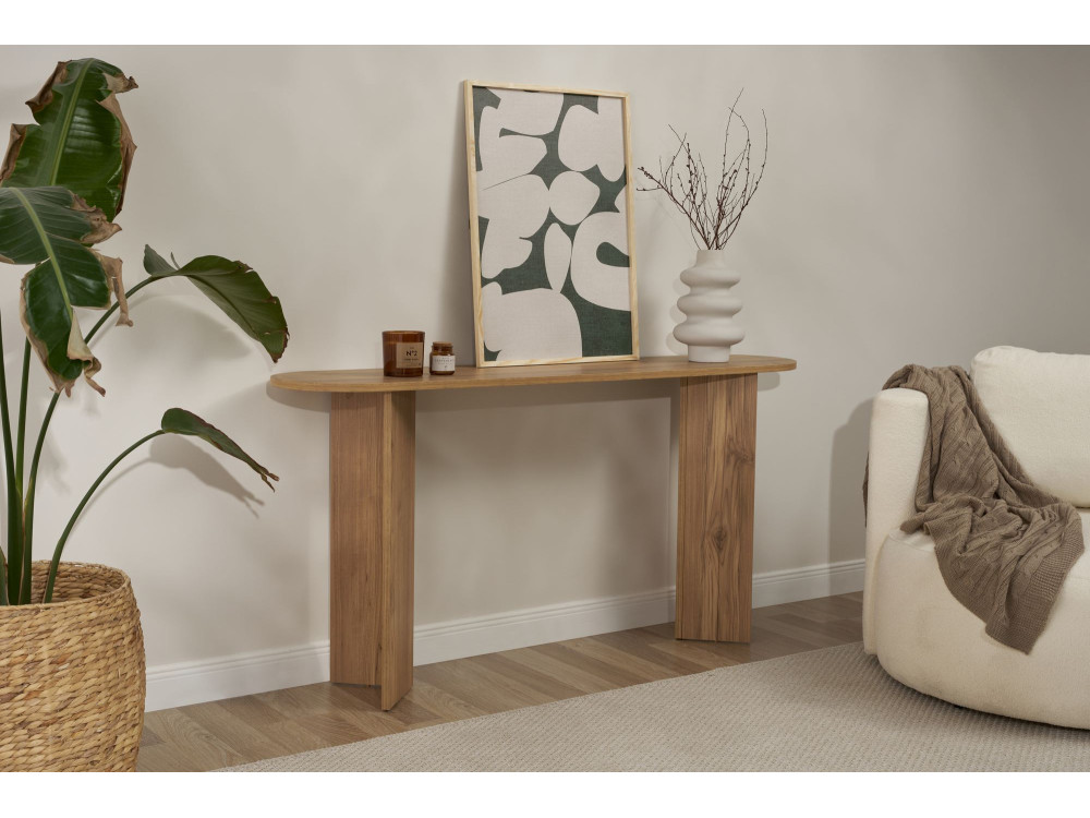 Mesa de consola de madeira "Sira" - 150 x 35 x 75 cm - Carvalho