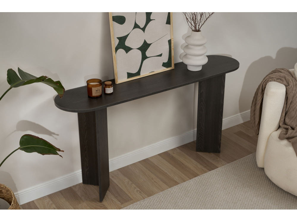 Mesa de consola de madeira "Sira" - 150 x 35 x 75 cm - Preto Claro