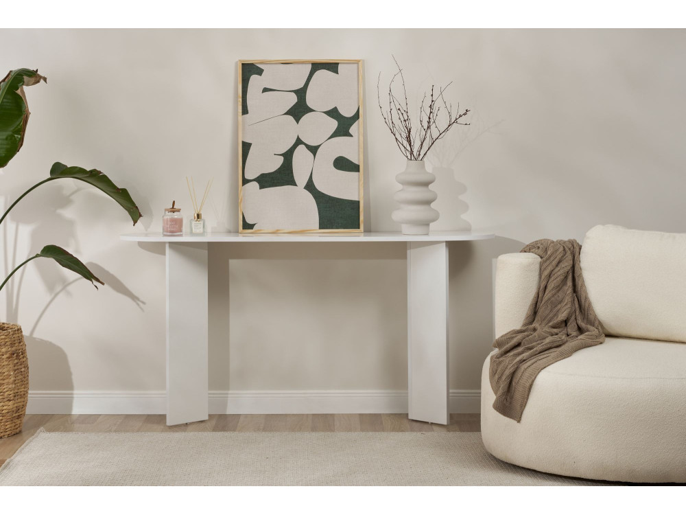 Mesa de consola de madeira "Sira" - 150 x 35 x 75 cm - Branca