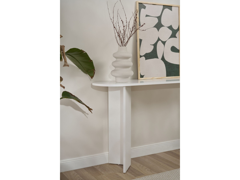 Mesa de consola de madeira "Sira" - 150 x 35 x 75 cm - Branca
