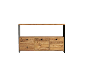Aparador de madeira "Nero" - 120 x 30 x 75 cm - Pinho preto do Atlântico