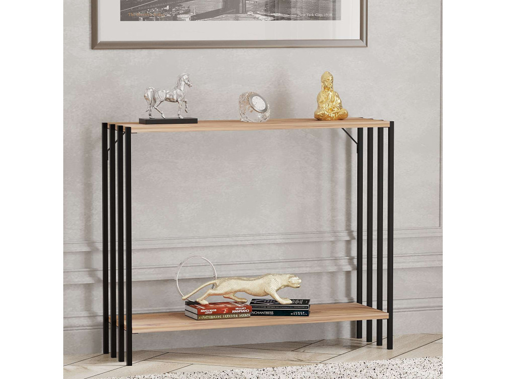 Consola de madeira "Verona" - 90 x 26 x 74 cm - pinho preto do Atlântico