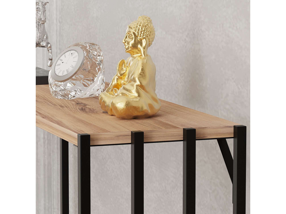 Consola de madeira "Verona" - 90 x 26 x 74 cm - pinho preto do Atlântico