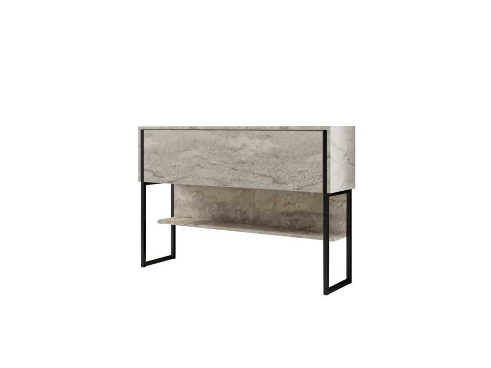 Consola de madeira "Luxe" - 120 x 30 x 80 cm - Travertino preto