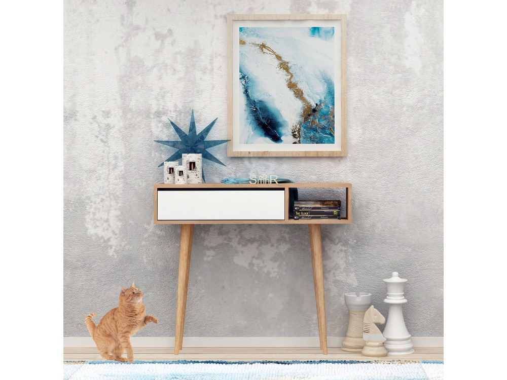 Consola de madeira "Oseyo" - 100 x 30 x 94 cm - Castanho