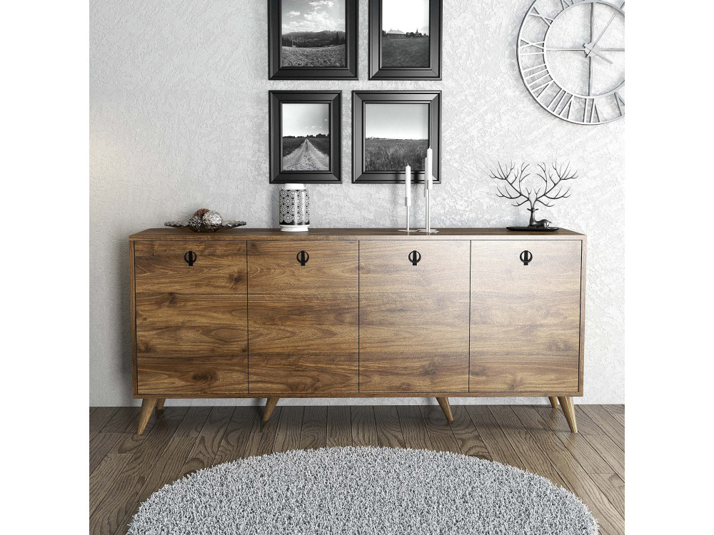 Aparador de madeira "Elite" - 180 x 45 x 80 cm - Castanho