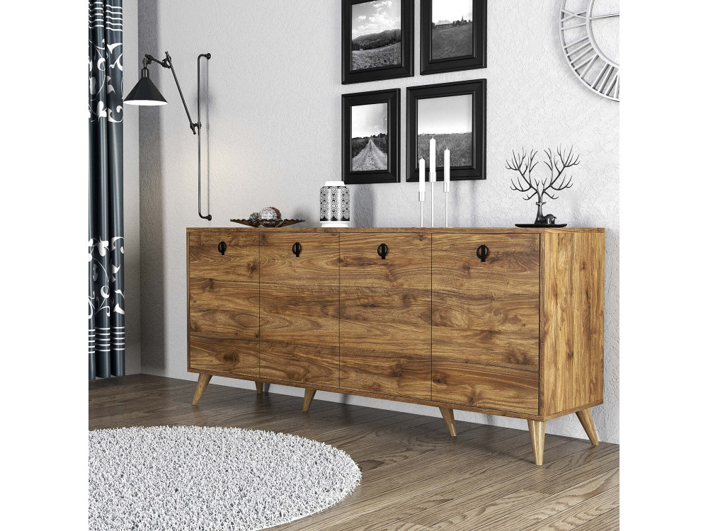 Aparador de madeira "Elite" - 180 x 45 x 80 cm - Castanho
