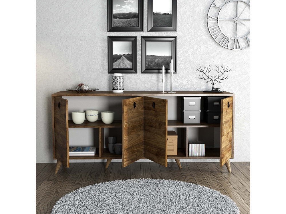 Aparador de madeira "Elite" - 180 x 45 x 80 cm - Castanho