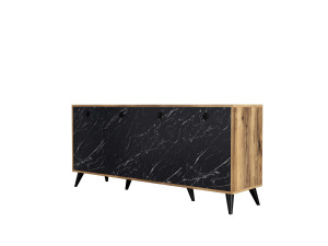 Aparador de madeira "Elite" - 180 x 45 x 80 cm - Preto