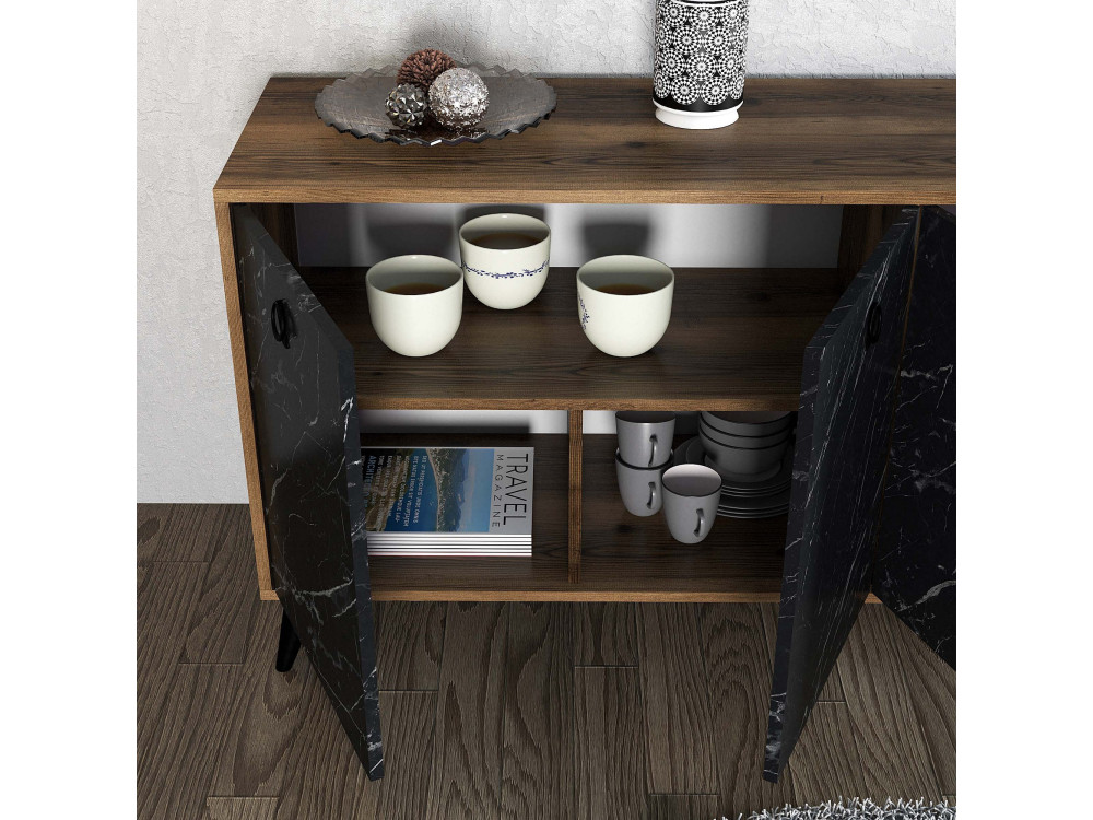 Aparador de madeira "Elite" - 180 x 45 x 80 cm - Preto