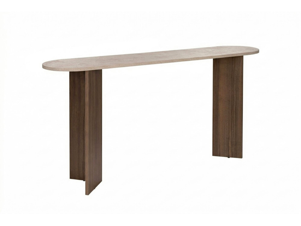 Consola de madeira "Sira" - 150 x 35 x 75 cm - Travertino