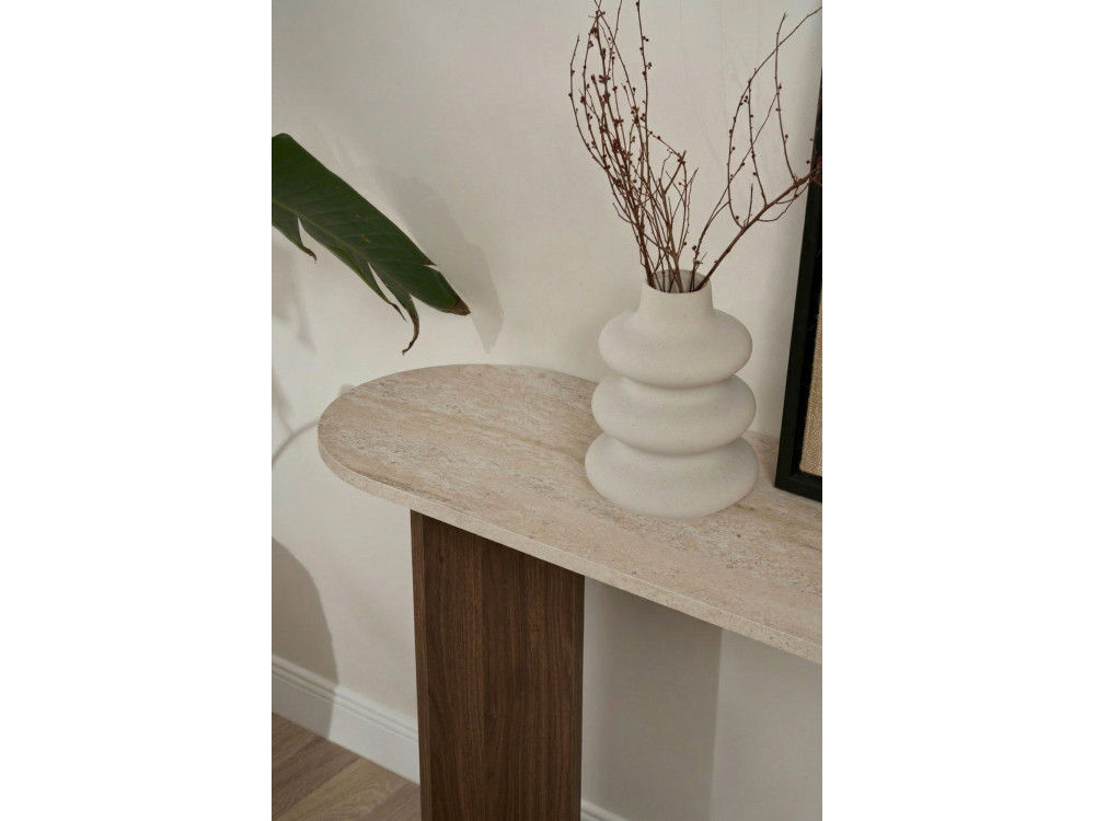 Consola de madeira "Sira" - 150 x 35 x 75 cm - Travertino