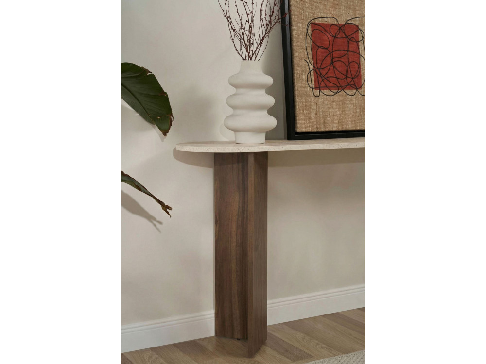 Consola de madeira "Sira" - 150 x 35 x 75 cm - Travertino