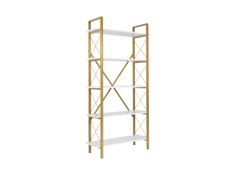Estante de madeira "Elysian" - 90 x 33 x 180 cm - Ouro branco