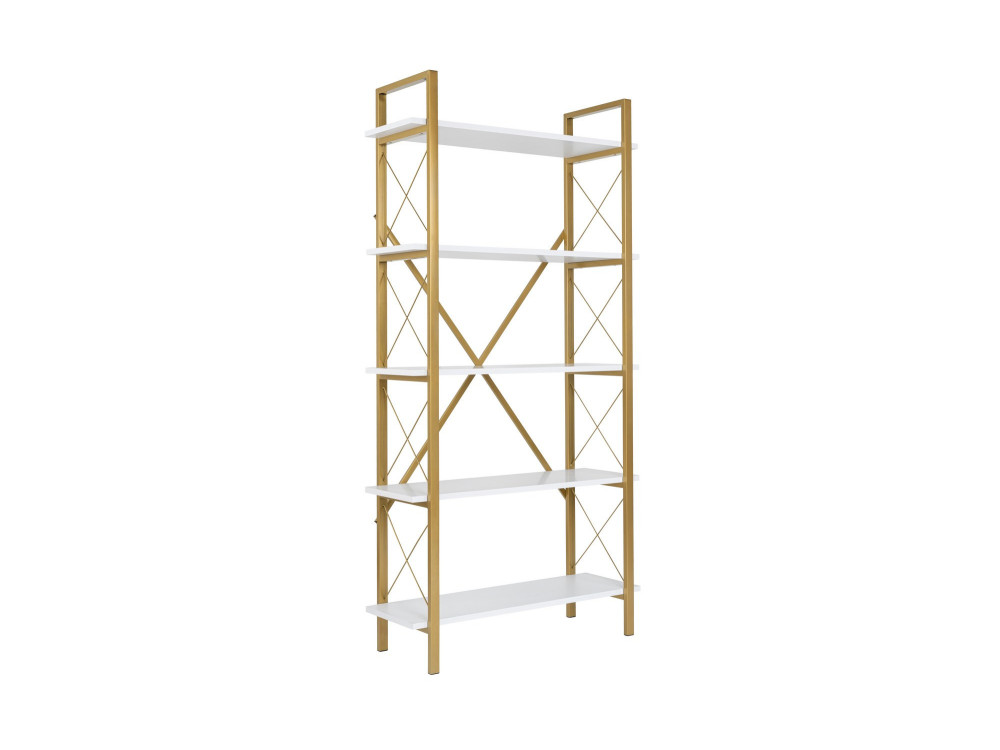 Estante de madeira "Elysian" - 90 x 33 x 180 cm - Ouro branco