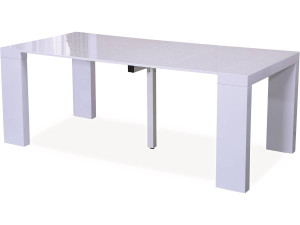 Mesa de jantar extensível "Dina" - 200/40 x 94 x 75 cm - Lacado branco