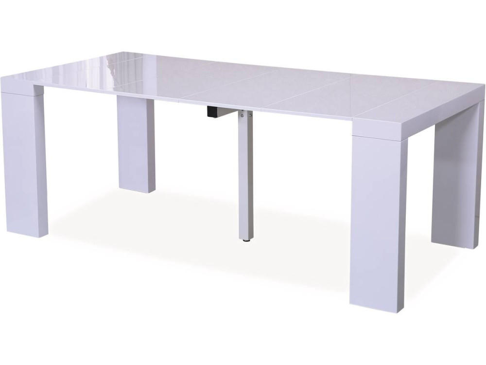 Mesa de jantar extensível "Dina" - 200/40 x 94 x 75 cm - Lacado branco