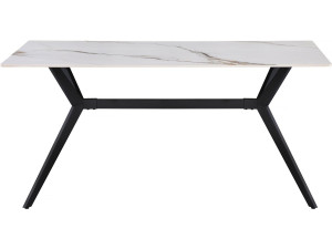 Mesa de jantar em cerâmica "Boréal" - 4 a 6 pessoas - 160 cm - Branca