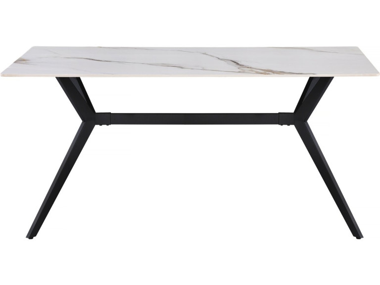 Mesa de jantar em cerâmica "Boréal" - 4 a 6 pessoas - 160 cm - Branca