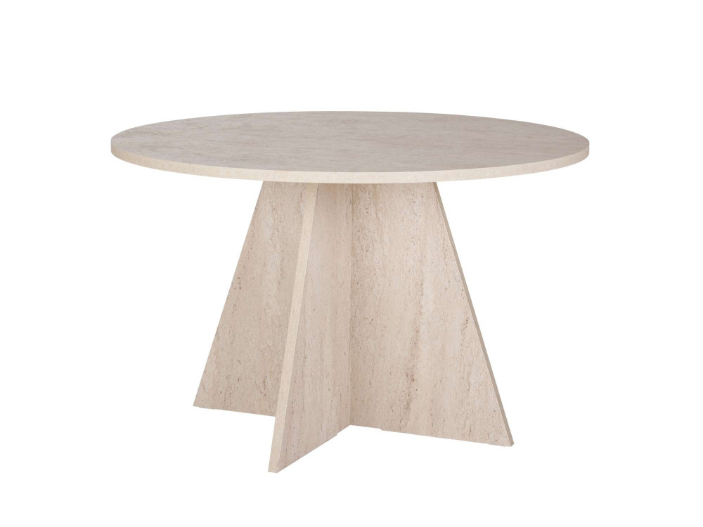 Mesa de jantar de madeira "Virella" - 120 x 120 x 75 cm - Travertino