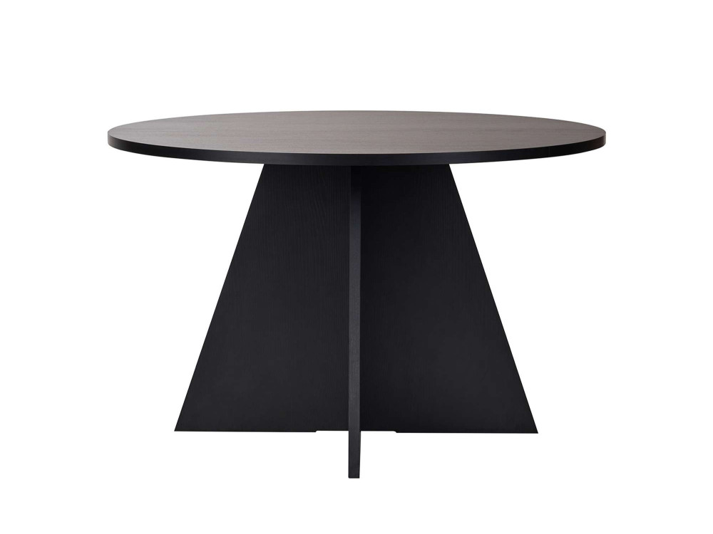Mesa de jantar de madeira "Virella" - 120 x 120 x 75 cm - Madeira preta