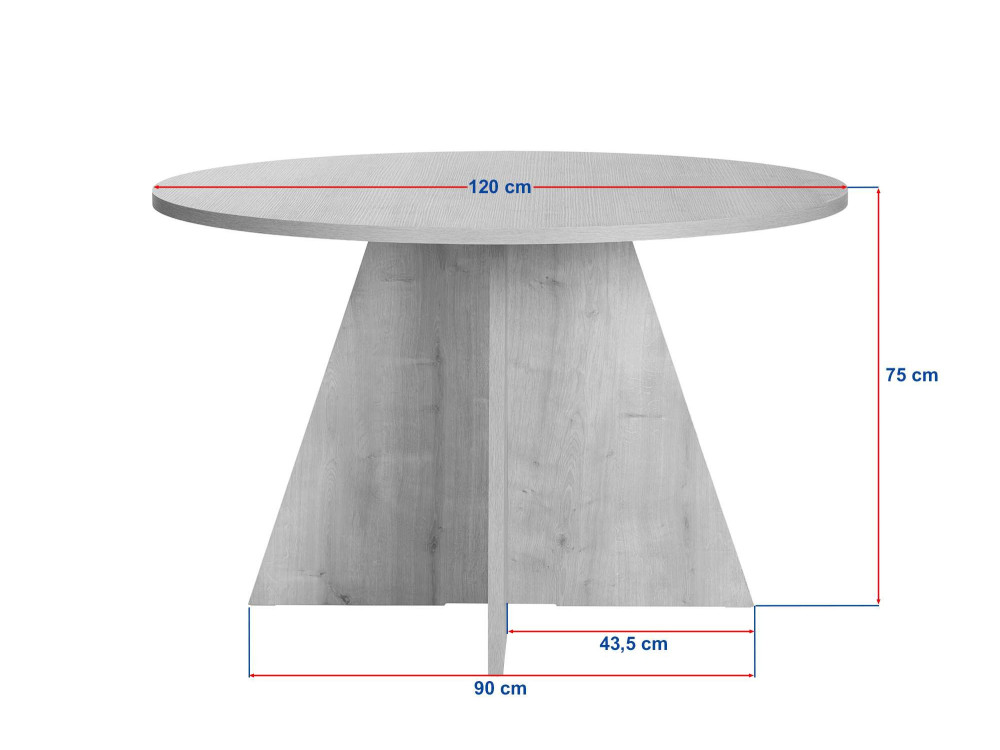 Mesa de jantar de madeira "Virella" - 120 x 120 x 75 cm - Nogueira
