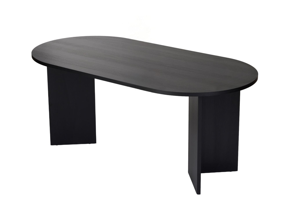 Mesa de jantar de madeira "Sablin" - 180 x 89 x 75 cm - Madeira preta