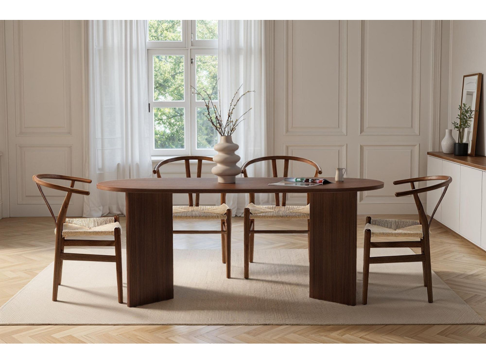 Mesa de jantar em madeira "Sablin" - 180 x 89 x 75 cm - Nogueira