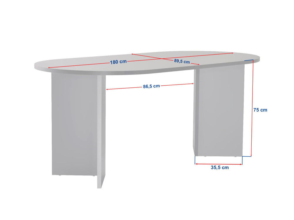 Mesa de jantar de madeira "Sablin" 180 x 90 x 75 cm - Carvalho safira