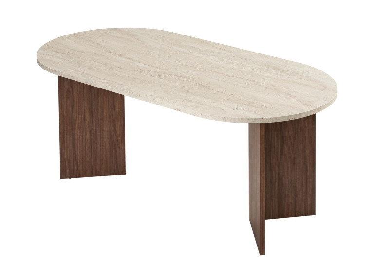 Mesa de jantar de madeira "Sablin" 180 x 90 x 75 cm - Travertino