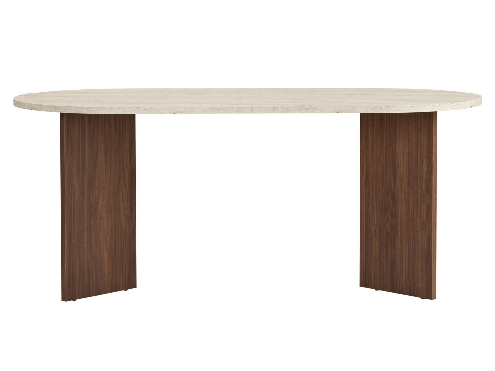Mesa de jantar de madeira "Sablin" 180 x 90 x 75 cm - Travertino