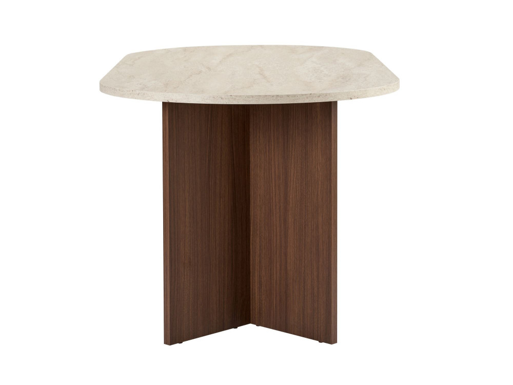 Mesa de jantar de madeira "Sablin" 180 x 90 x 75 cm - Travertino