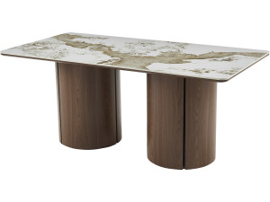 Mesa de jantar retangular em cerâmica Pendora "Milano" - 6 lugares - Castanho