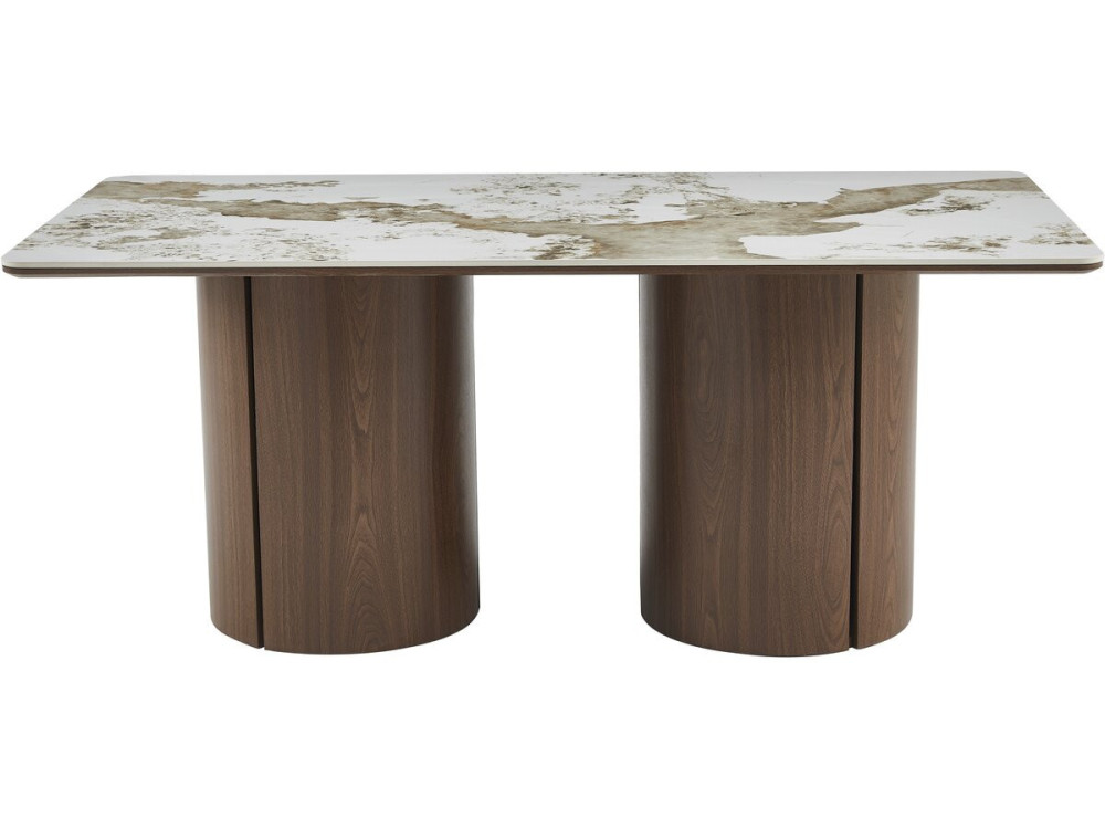 Mesa de jantar retangular em cerâmica Pendora "Milano" - 6 lugares - Castanho
