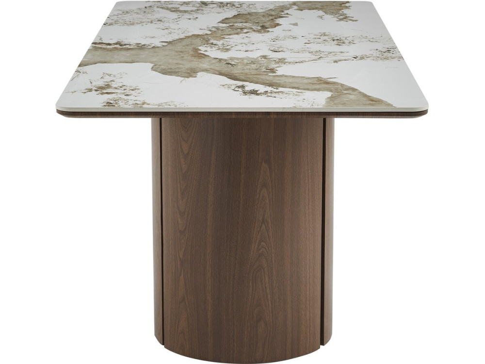Mesa de jantar retangular em cerâmica Pendora "Milano" - 6 lugares - Castanho