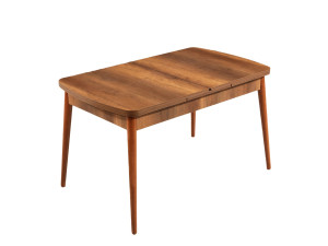 Mesa de jantar extensível de madeira "Barok" - 78 x 132 x 80 cm - Nogueira