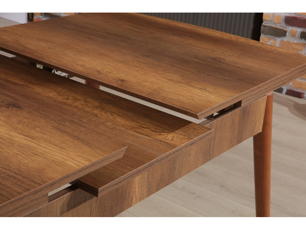 Mesa de jantar extensível de madeira "Barok" - 78 x 132 x 80 cm - Nogueira