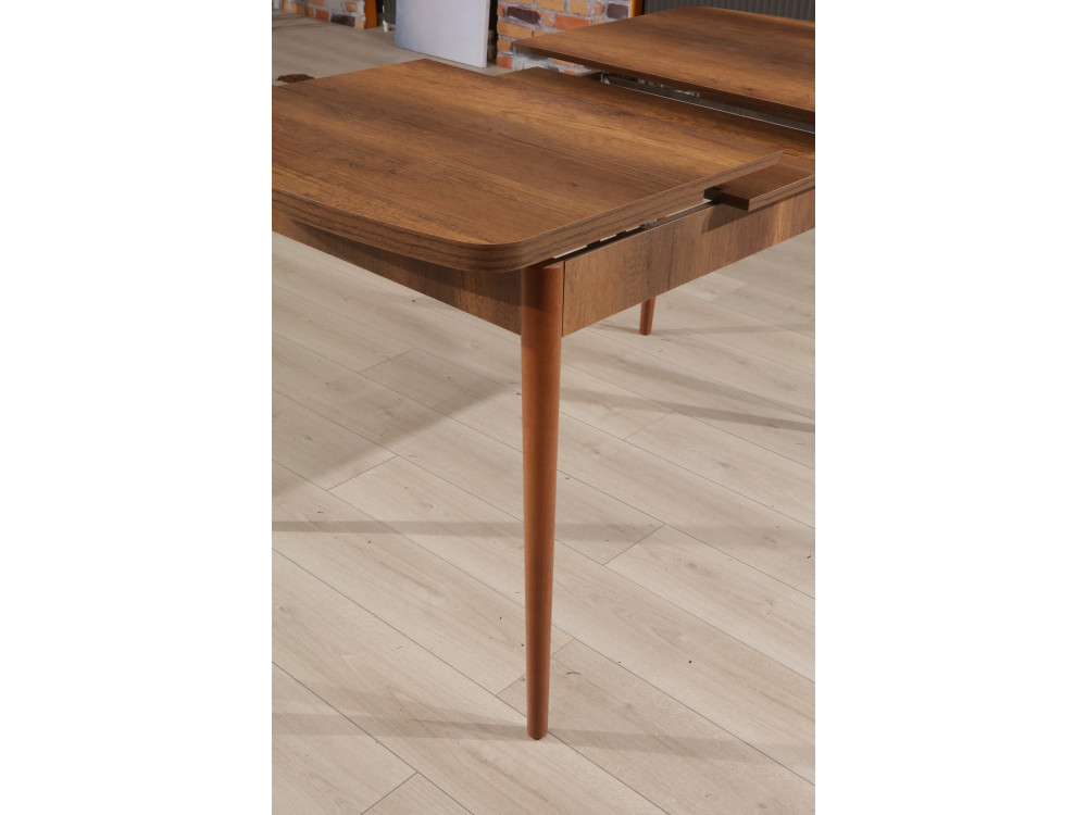 Mesa de jantar extensível de madeira "Barok" - 78 x 132 x 80 cm - Nogueira