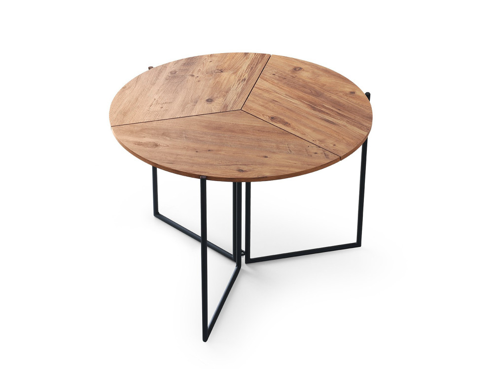 Mesa de jantar em madeira "Yaprak" - 100 x 100 x 72 cm - Pinho Atlântico