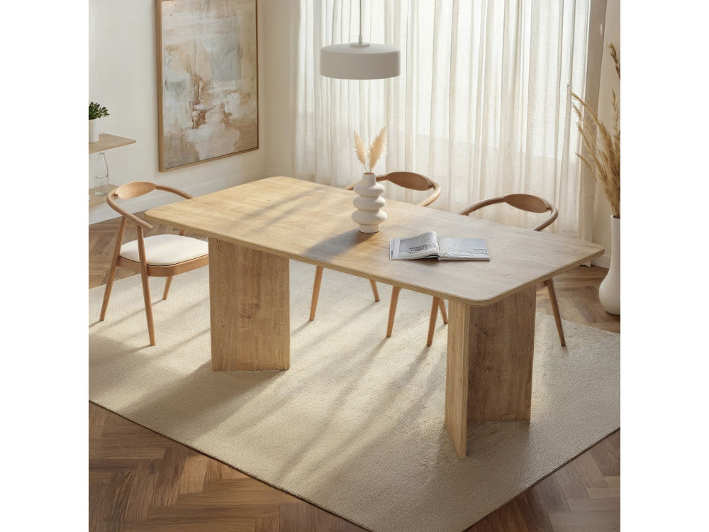 Mesa de jantar de madeira "Linza" 180 x 90 x 75 cm - Carvalho mel