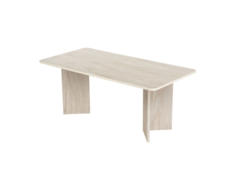 Mesa de jantar de madeira "Linza" 180 x 90 x 75 cm - Travertino