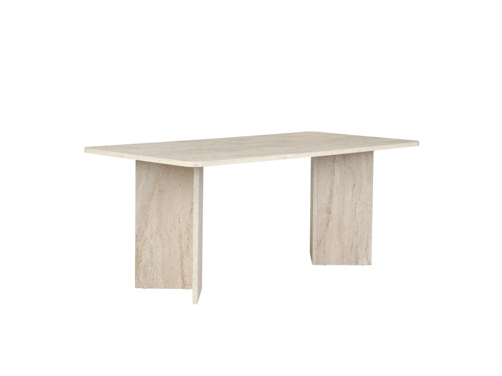 Mesa de jantar de madeira "Linza" 180 x 90 x 75 cm - Travertino