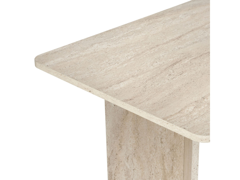 Mesa de jantar de madeira "Linza" 180 x 90 x 75 cm - Travertino