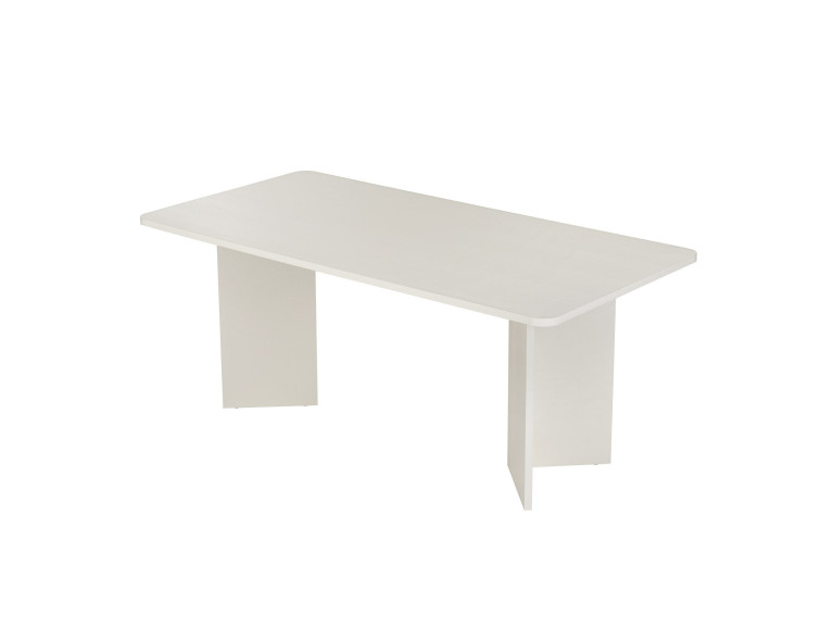Mesa de jantar de madeira "Linza" 180 x 90 x 75 cm - Madeira branca