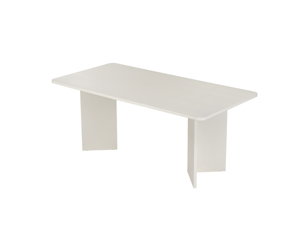 Mesa de jantar de madeira "Linza" 180 x 90 x 75 cm - Madeira branca
