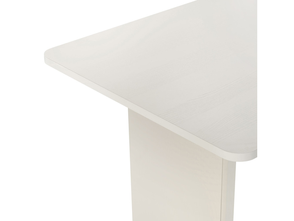 Mesa de jantar de madeira "Linza" 180 x 90 x 75 cm - Madeira branca