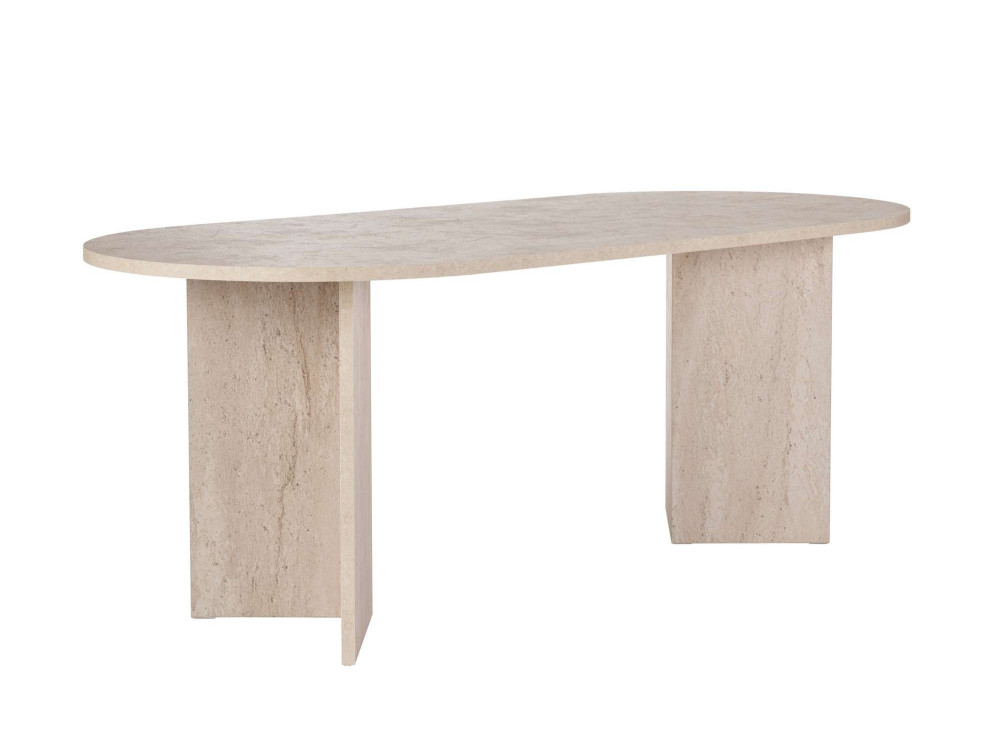 Mesa de jantar de madeira "Sabella" 200 x 90 x 75 cm - Travertino